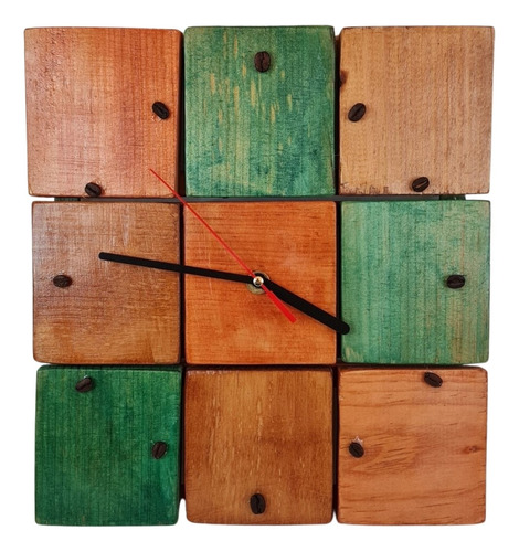 Reloj De Pared Rústico Artesanal De Madera Regalo Navidad