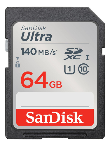 Tarjeta de memoria SanDisk Ultra 64GB SDXC UHS-I Clase 10 140MB/s SDSDUNB-064G-GN6IN