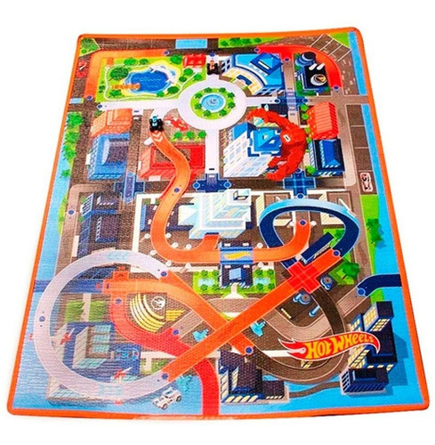 Hot Wheels Mat Pista Alfombra Reversible 2 Autos C/ Lanzador