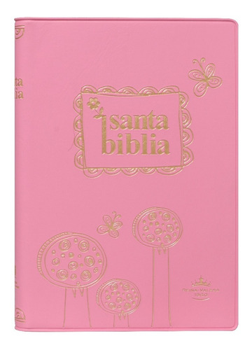 Imagen 1 de 3 de Biblia Reina-valera 1960 Chica Vinil Rosa Grabado Juvenil