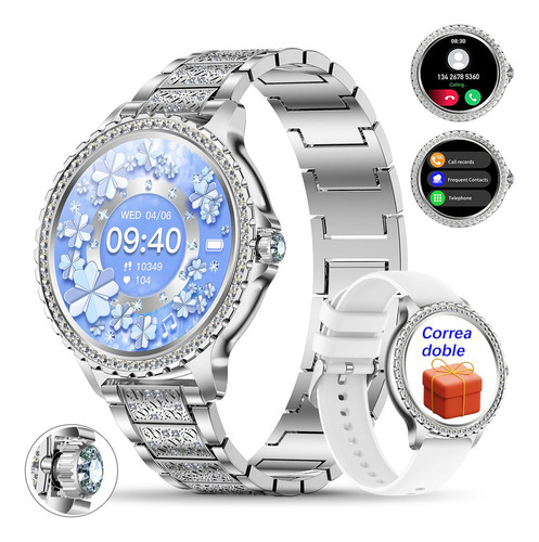 Reloj Inteligente 1.32 Bluetooth Ecg De Diamantes Para Mujer