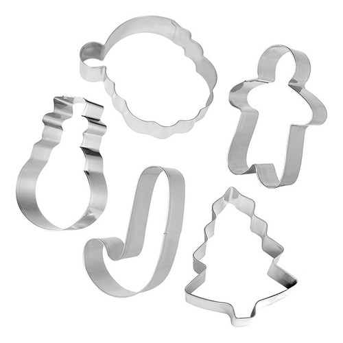 Adorable Juego De Moldes Navideños Para Galletas De Acero