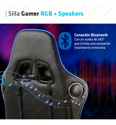 Imagen 4 de 10 de Silla Gamer Sillon Pc Escritorio Oficina Racing Led Rgb