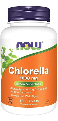 Chlorella 1000mg 120 Tabletas, Now,