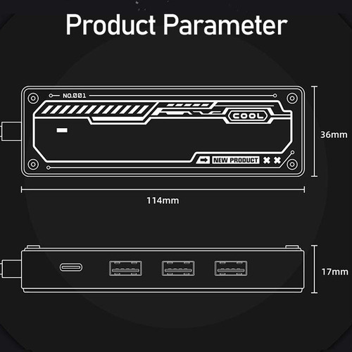 Adaptador Usb De Estación De Acoplamiento Usb 3.0 5 En 1 Con