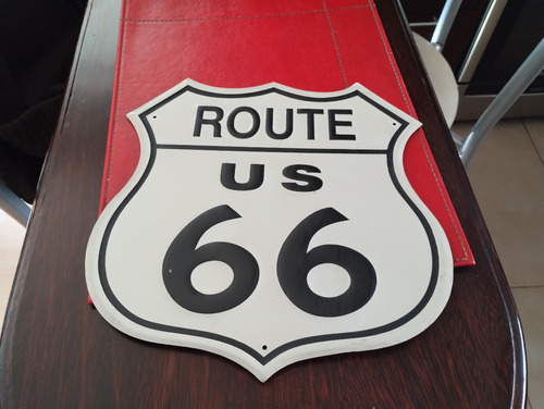 Cartel Publicidad Chapa Ruta 66 (route Us 66) Americano 