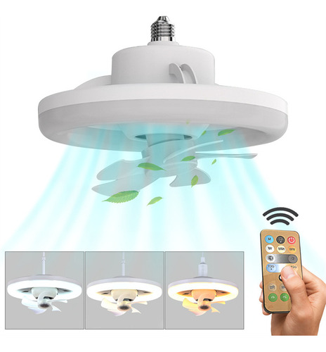 Luz De Ventilador Giratoria De 360° Con Colores Ajustables