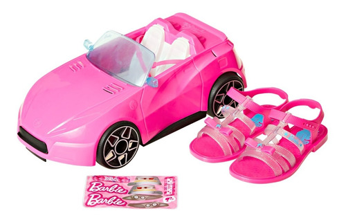 Sandália Kids Barbie Rosa E Azul Com Carro Grendene Oferta
