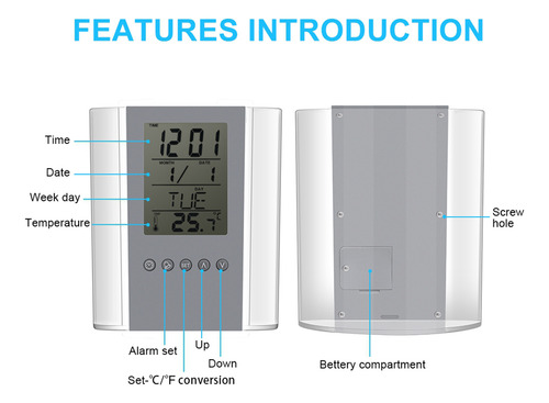 Soporte Digital Para Reloj, Alarma, Pantalla De Temperatura