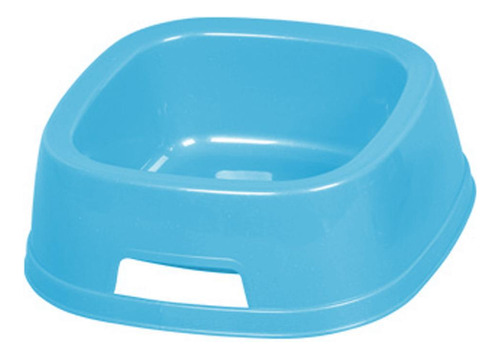 Comedouro De Plástico Para Pet 1,6l 23,5cm Quadrado Azul