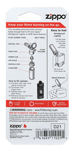 Imagen 4 de 10 de Zippo Canister Contenedor Multipropósito Bencina Encendedor