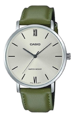 Casio Mtp-vt01l-3b Reloj Analógico Minimalista Con Esfera Pl