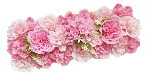 Panel De Flores Artificiales, Fondo Floral De Rosa Oscuro