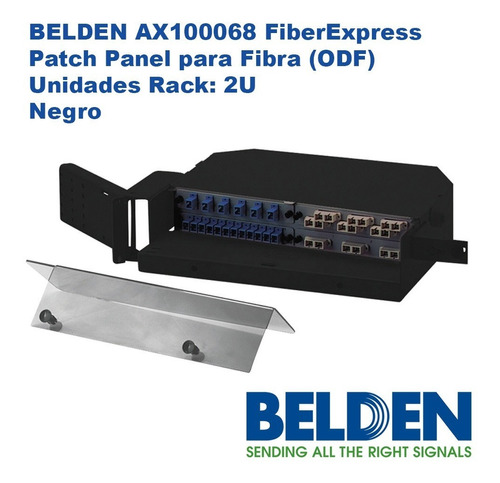 Belden Ax100068 -  Patch Panel Odf Para Rack, 2u, Negro