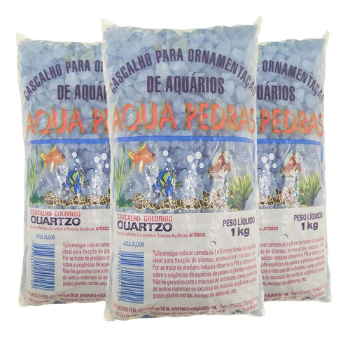 Cristal Quartzo Decoração Aquário E Jardim Azul Flúor - 3kg