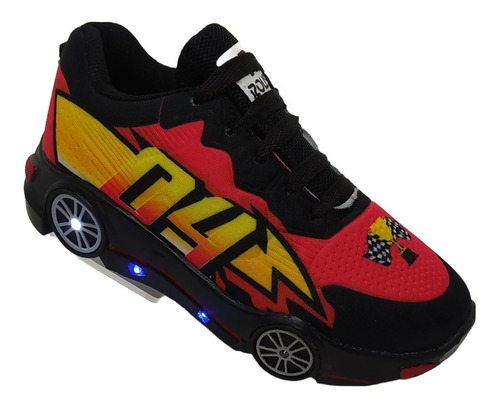 Tenis Focos Choclo Niño Led Carrito Moda Casual Urbano 