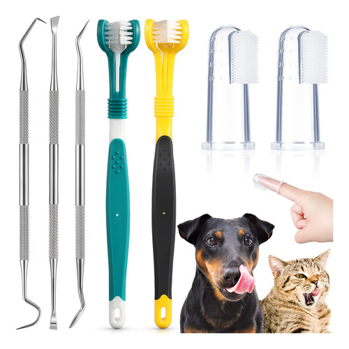 Kit De Limpieza De Dientes De Perro De 7 Piezas, Incluye Ras