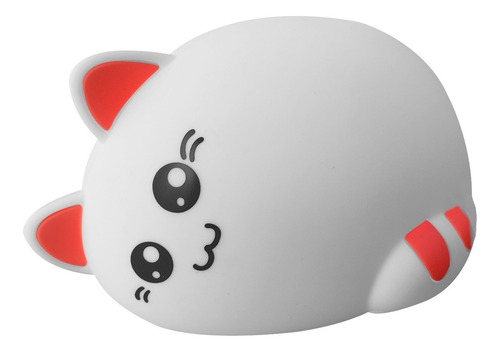 Lampara Velador Infantil Gatito Silicona Multi Colores Led