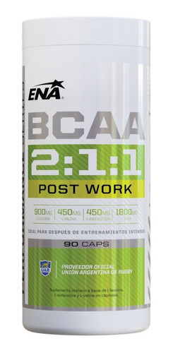 Bcaa 2:1:1 Ena Aminoacidos X 90 Caps Recuperacion Muscular