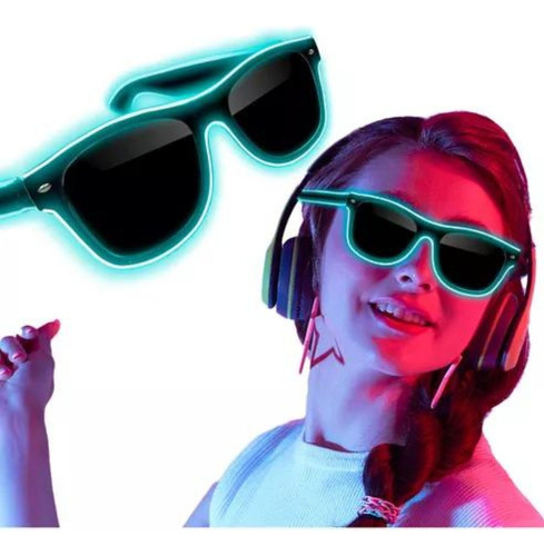 Pack Lentes Sol Luz Led Neon Fiesta Concierto Boda Batucada 