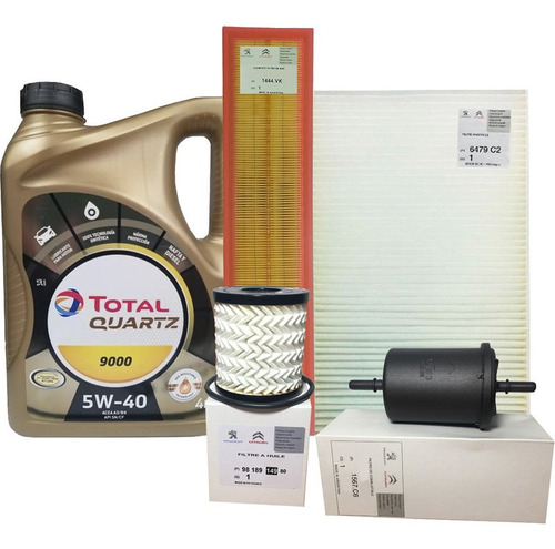 Kit 4 Filtros + Aceite Total 9000 Citroen C4 1.6 16v - 2012