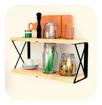 Comprar 2 Estantes Repisa Madera Ménsula Dobles Hierro Forjado 80x25