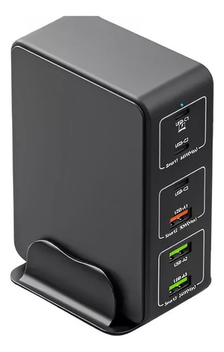 Estación Cargador 120w Alta Potencia Turbo Notebook Celular Negro