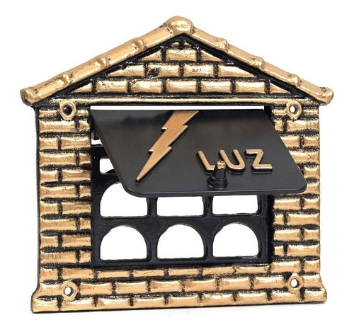 Caixa De Carta Com Leitor De Água E Luz Dourado Embutir Muro