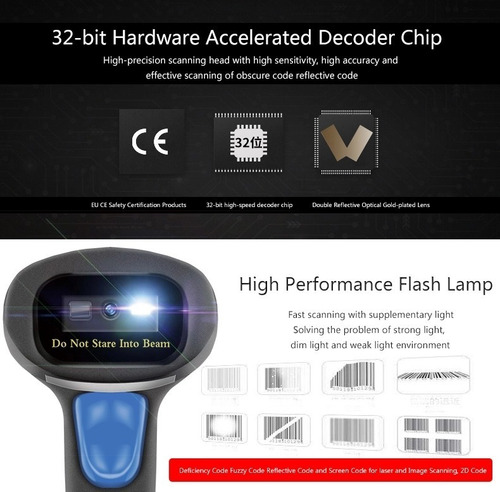 Lector Bluetooth De Códigos Barra, Qr, Pdf417 Netum L8bl 2d