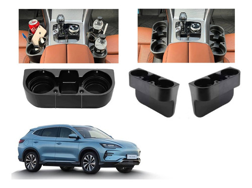 2x Porta Vasos + Celular Byd Song Plus 2024 2025 2026 2027 Negro