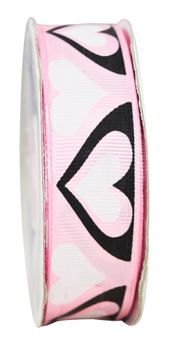 Imagen 3 de 3 de Listón Estampado De Corazones, 2 Piezas,san Valentín,bdc5