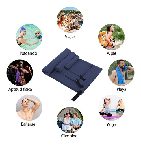 Toalla De Playa Y Deporte De Microfibra Y Secado Rápido,3pk