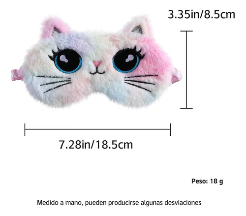 Antifaz Infantil De Felpa Para Dormir Con Forma Cara De Gato Máscara Para Dormir Color Degradado