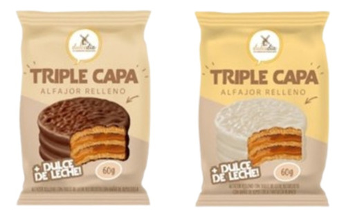 X2 Alfajor Triple Capa 60gr Mixtos Chocolate Blanco Y Negro