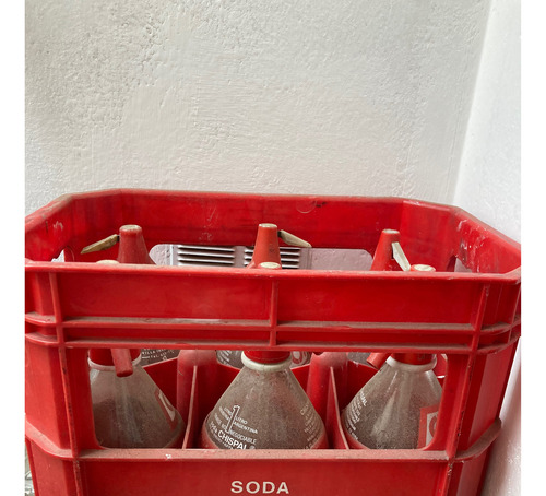 Sifones De Soda De Vidrio Antiguo Con Cajon (Usado)