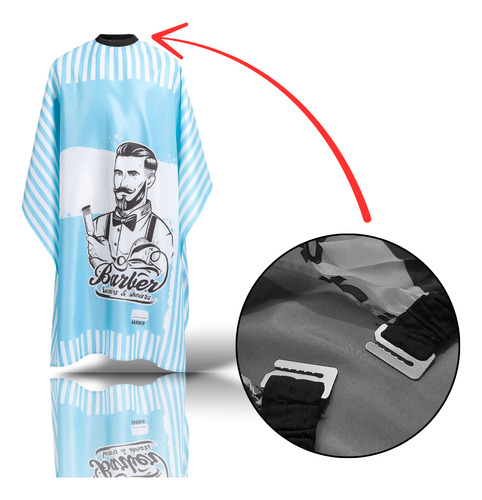 Kit Combo Set De 3 Capas De Barbería Peluquería Profesional Capa Argentina Barber Celeste