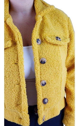 Chaqueta Mujer Corderito Peludo Calidad Premium. Botones