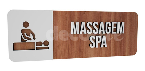 Imagem 1 de 2 de Placa Indicativa Sala De Massagem Spa Clinica Mdf