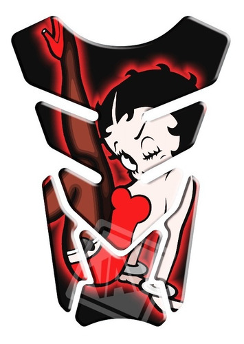 Adesivo Tankpad Protetor Tanque Feminino Betty Boop Vermelho