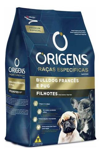Ração Origens Cães Filhotes Buldog Frances E Pug 10,1kg