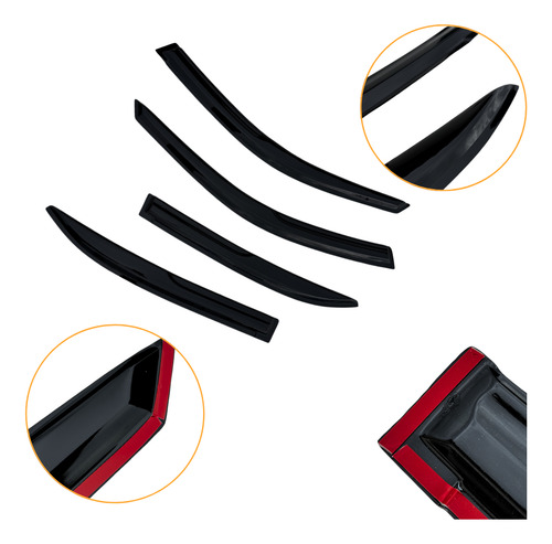 4 Windows Visor Honda Civic Sedán 2001 02 03 04 2005 Mugen