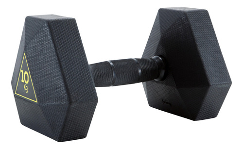 Mancuerna Hexagonal 10 Kg Musculación Cross Fitness Corength Color Negro