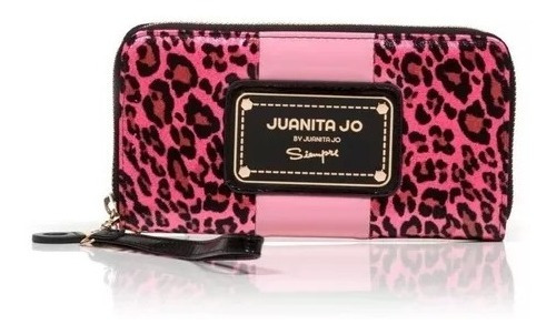 Billetera Mujer Juanita Jo 30106 Hand Pocket Rosa Print