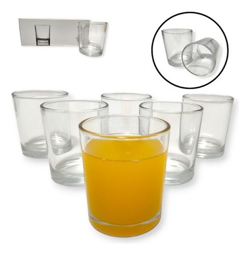 Vasos Vidrio Vaso Agua Jugo Lisos X6 Unidades Caja Bazar