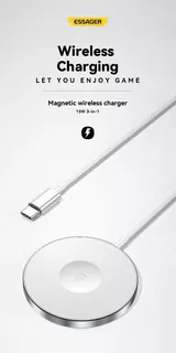 Cargador Magnetico 15w 3 En 1 Para iPhone Airpod Y Watch