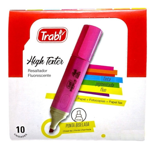 Resaltador Trabi High Texter Caja X10 Unidades Amarillo