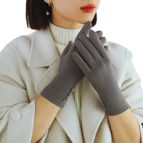 Guantes De Tela Mujer Invierno Touch Interior Piel Elegante 