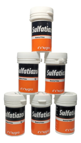 Sulfatiazol En Polvo Frasco Mygra Salero 5 G, Pack 6 Piezas 