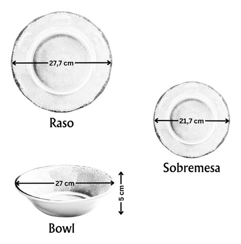 Kit 12 Pratos Sobremesa Melamina Dura Vida Toda Resistente