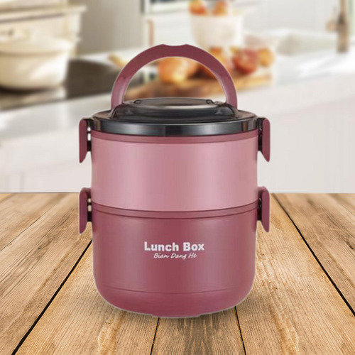 Fiambrera Para Adultos, Contenedor De Almuerzo Rojo 2 Capas